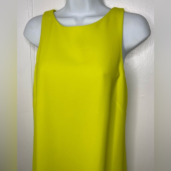 LAUREN RALPH LAUREN Pocket Crepe A-line Acid Green Sleeveless Dress 8 - Picture 3 of 10